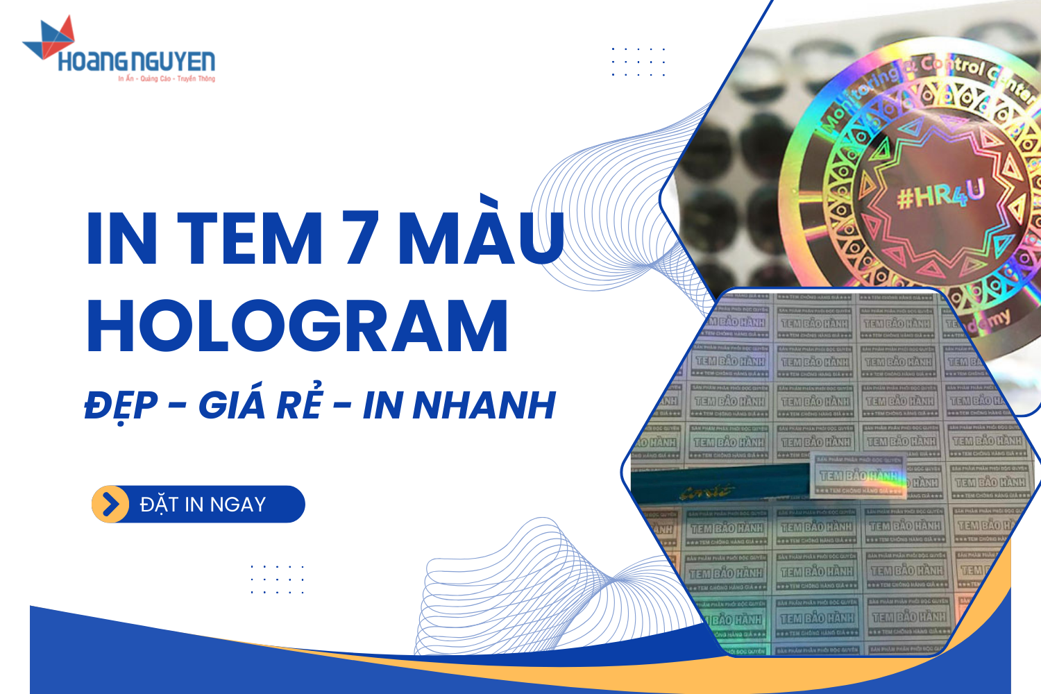 In tem 7 màu hologram chất lượng