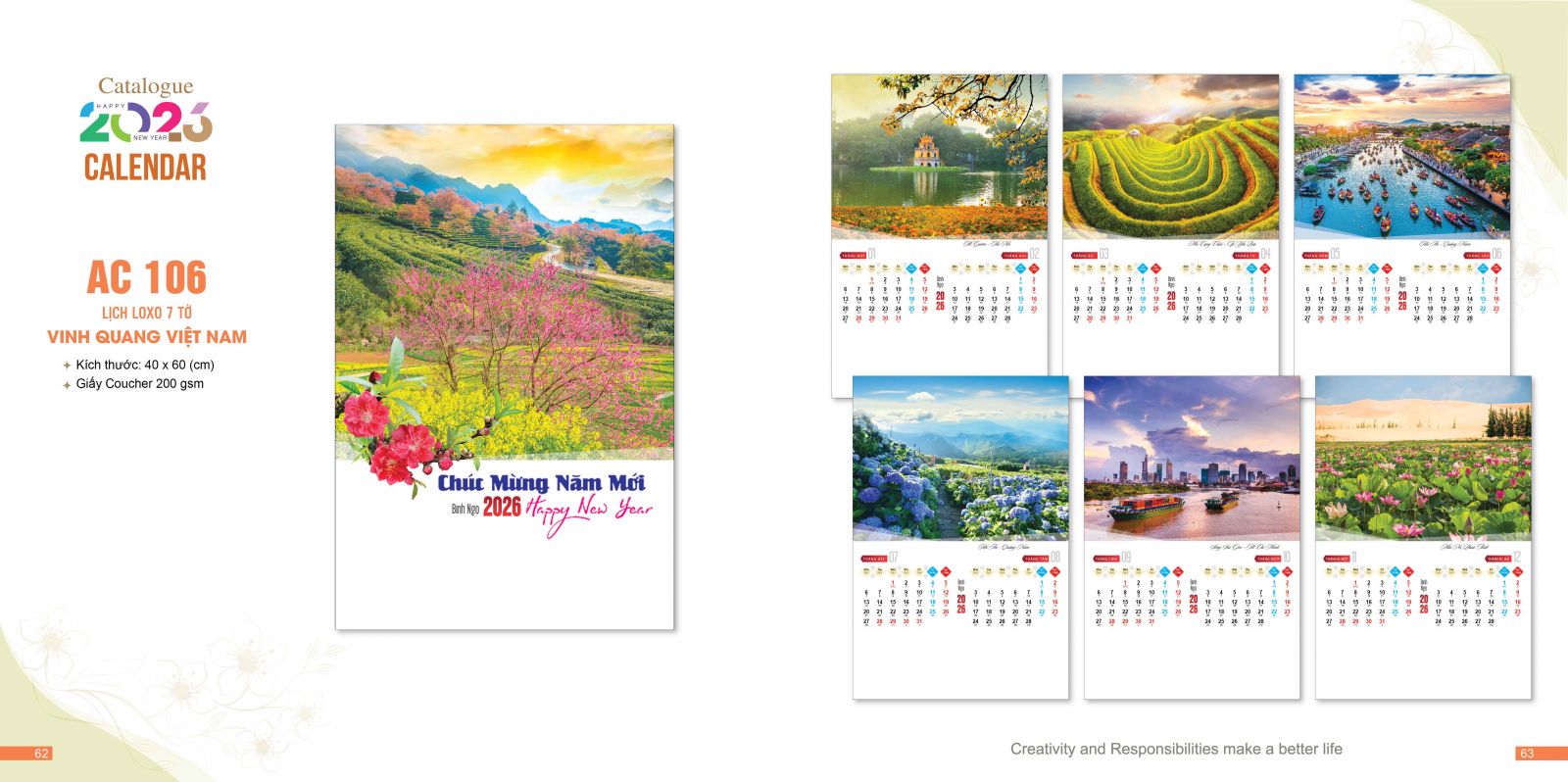 Lịch treo tường 7 tờ