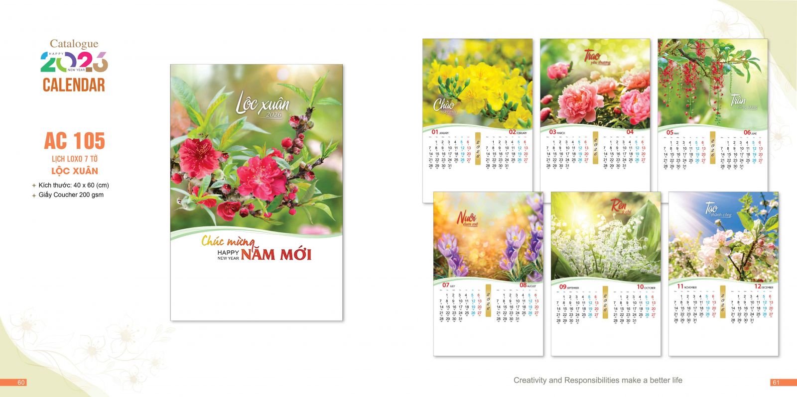 Lịch treo tường 7 tờ